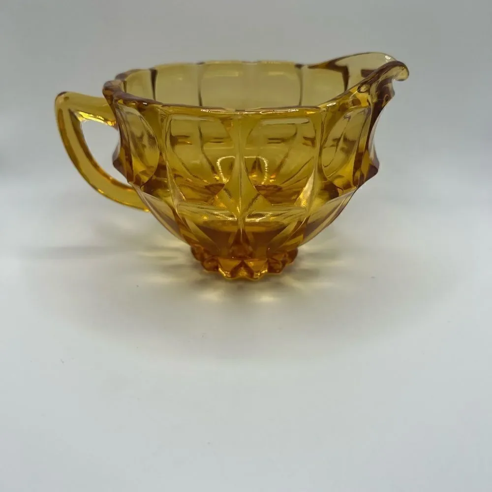 Fenton Valencia Amber Creamer Glass Vintage Glass